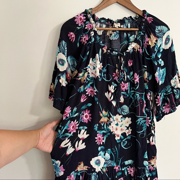 Umgee tropical floral babydoll dress with pockets size medium - Picture 6 of 7